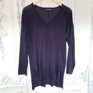 Cable & Gauge Long Sleeve V-neck Sweater